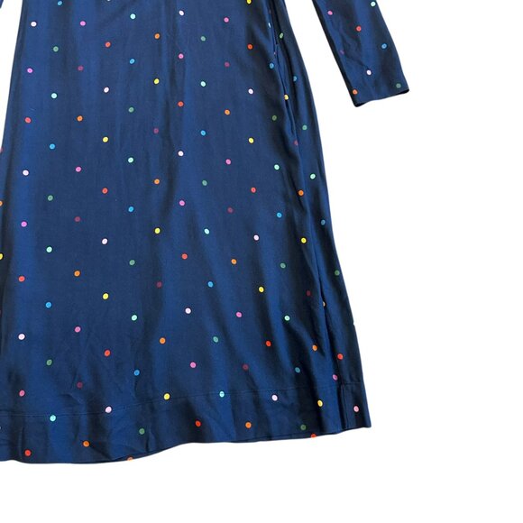 Farm Rio Lucy Dots V-Neck Dress Navy Colorful Long Sleeve Shift Size Small NWT - Picture 7 of 13